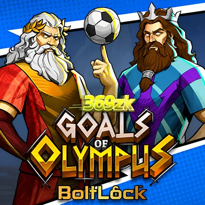 Tampilan visual slot Goals of Olympus BoltLock dengan tema dewa Yunani dan sepak bola