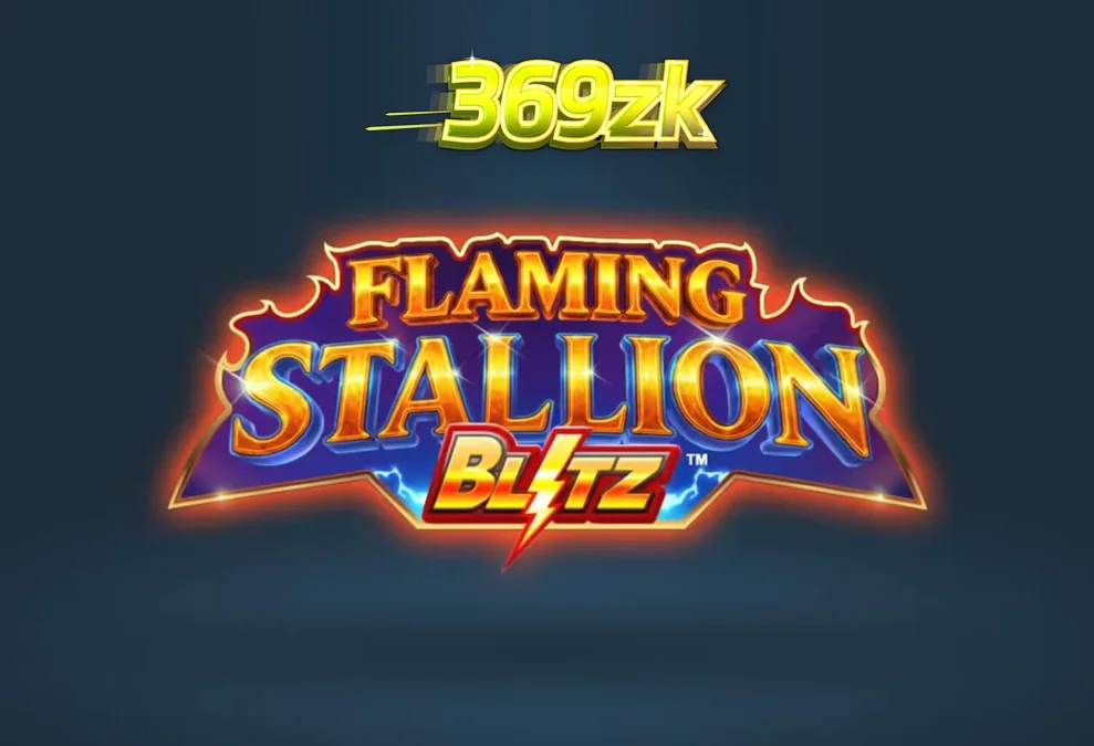 Visual neon dari Flaming Stallion Blitz dengan latar belakang gurun yang membara