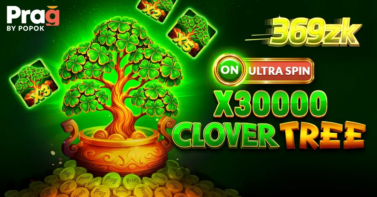 Tampilan visual slot Clover Tree x30000 Prag dengan tema Irlandia